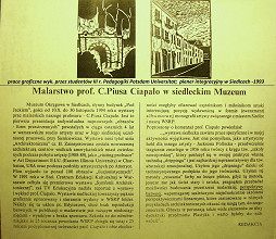malarstwo prof. Ciapały w Muzeum Okręgowym w Siedlcach | artykuł prasowy