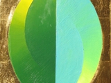 A little icon of ellipse in green, olej, złocenia na płótnie, 40x35 cm, 2003 r.
