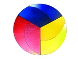 Rondo chromatyczne Nr 1, tryptyk, olej na płycie laminowanej, średnica 90 cm, 2002-2003 r.